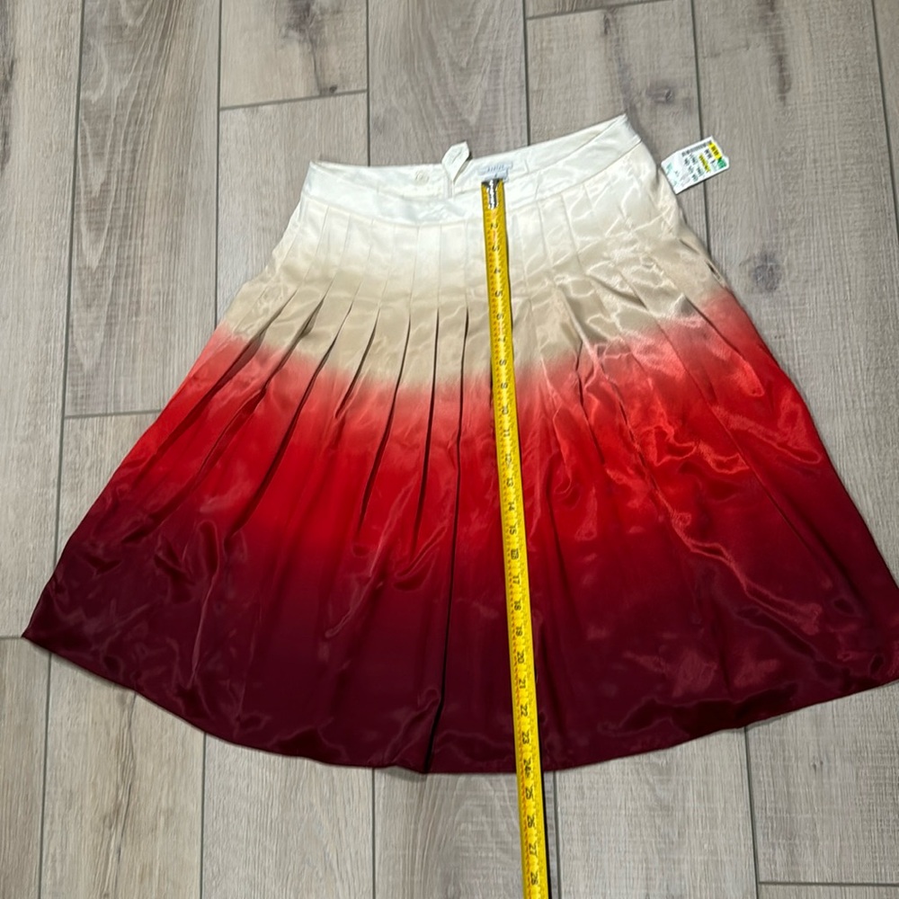 Pleated skirt ombré red/maroon